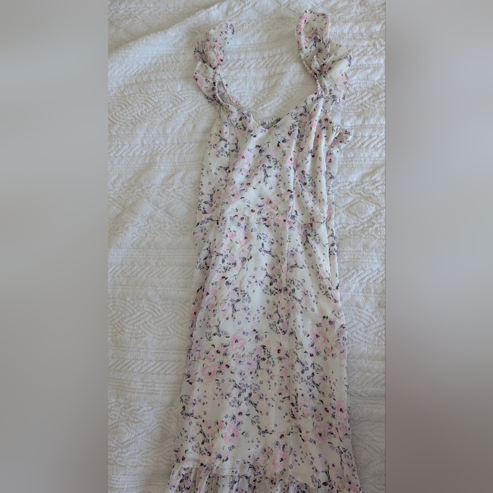 Spring H&M Pink and Cream Floral Maxi Dress
